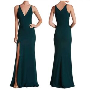 Dress The Population Iris Slit Crepe Gown